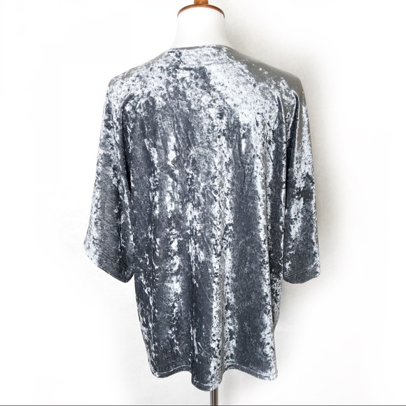 Steve Madden Open Cardigan Velvet Gray Dolman - Picture 4 of 7